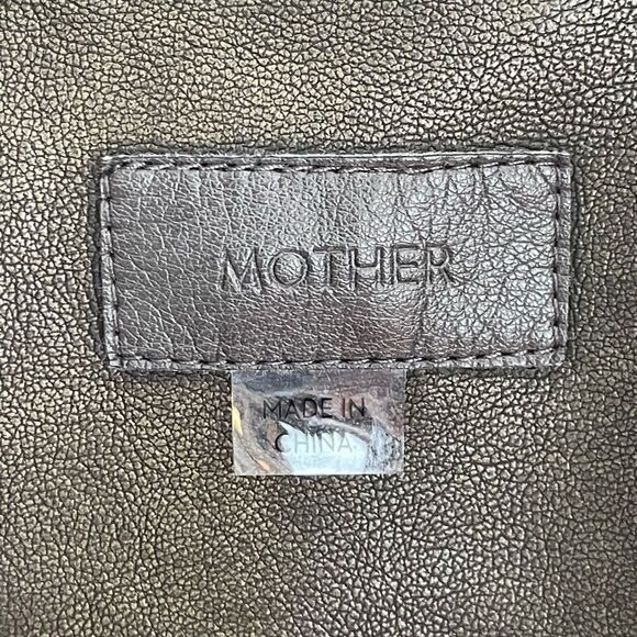 MOTHER The Mile High bomber jacket in brown faux leather and Sherpa detail M - Picture 10 of 16